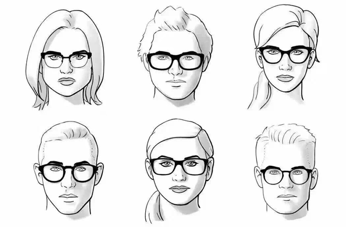 Different faces wear different shape glasses