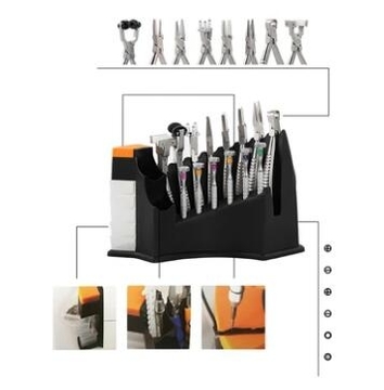 Eyeglass Repair Tools 14 pcs Set Spectacles Pliers Screwdriver with Plastic Holder