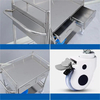 RIGHTWAY Medical Products 2 Shelves Stainless Steel Nursing Trolley with Drawer