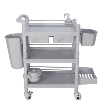 NEWOUYA Brand  3 Layer Medical Instrument Trolley with Drawer for Clinic Hospital Use