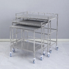 Rightway Brand  Customized Medical Multi-Function Emergency Hospital Trolley Medicine Cart304# Stainless Steel Instrument Medical Trolley