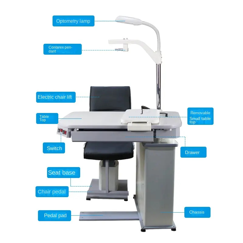Eye Tester visual acuity examination apparatus ophthalmic refraction chair unit with Phoropter Arm unit ophthalmic examination