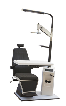 Ophthalmologist Diagnostic Ophthalmic Refraction Chair Unit with Monitor Bracket Power Outlets, Drawer for Trial Lens Set