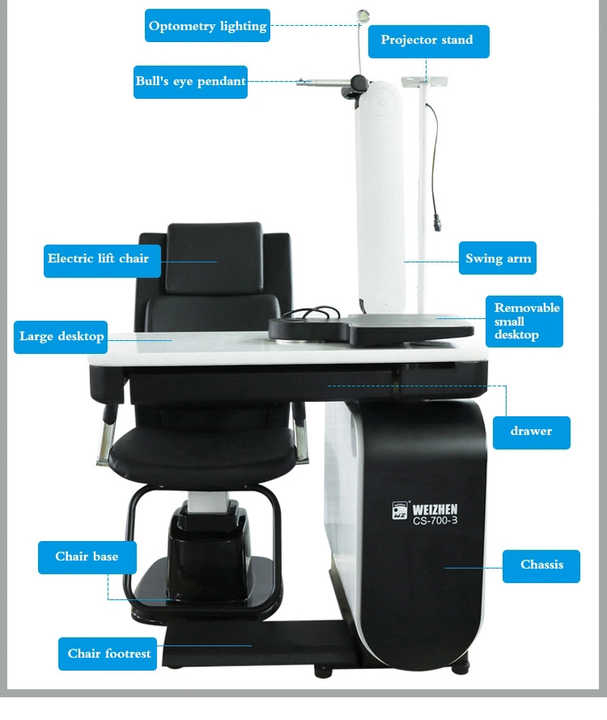 Combined table and chair unit multifunctional ophthalmic equipment C-700B