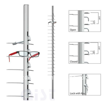 Rightway Brand Sunglasses Safety Glasses Display Stand Rack For Glasses LOC-B-16PC