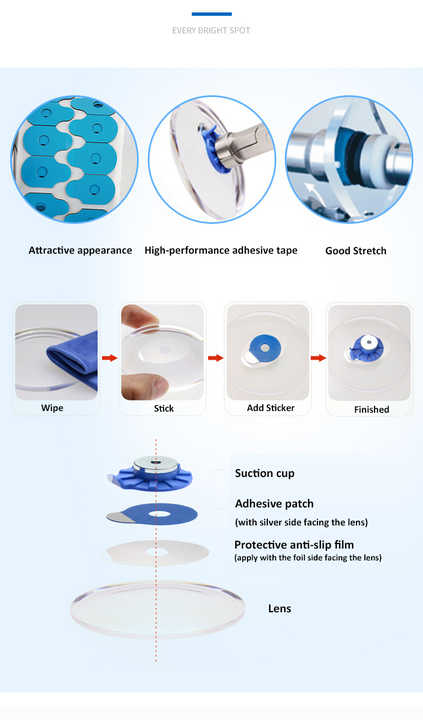 Rightway Brand  1000 PCS Anti Slip Lens Blocking Pads LB-003 Optical Anti Slip Sticker Adhering Edging Pads