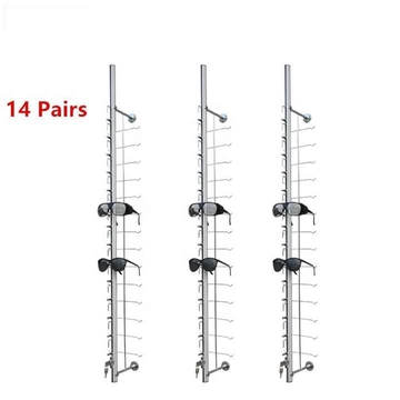 Factory Price Hold 14 Pair Glasses Optical Frames Safety Display Stand Rack For With Lock And Buffer