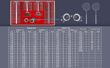 266 Trial Lens Set Optical Kit Aluminum Case Metal Rim Grade A