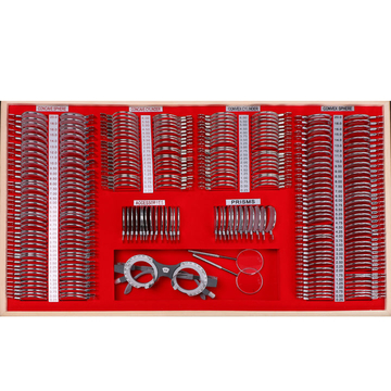 266 Trial Lens Set Optical Kit Aluminum Case Metal Rim Grade A