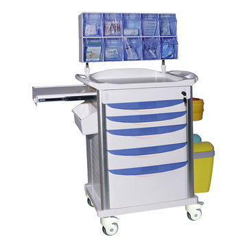 Lockable Plastic Drawer Medical Cart Lightweight Medical Supply Cart Anesthesiology Trolley Medical Cart For Medical Facilities