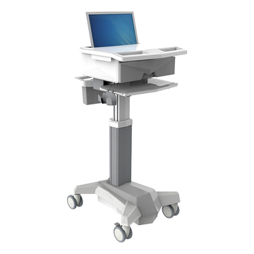 Height Adjustable Laptop Cart Medical Grade Laptop Cart Medical Laptop Cart On Wheels With Anti-Tip Design And Locking Casters