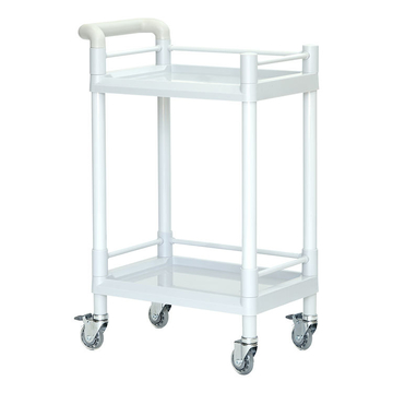2 Tier Rolling Medical Cart Practical Hospital Carts Mobile Trolley For Hospital With 360 Degree Silent Wheels