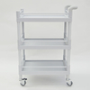 Multifunction Carrying Cart Stain Resistant Plastic Cart 3 Tier Shelf Cart With Guard Rails For Hospital And Laboratory