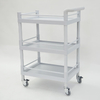 Sleek Kitchen Utility Cart Practical Rolling Utility Cart ABS Plastic 3 Tier Cart With Locking Wheels For Hospital Lab And Salon