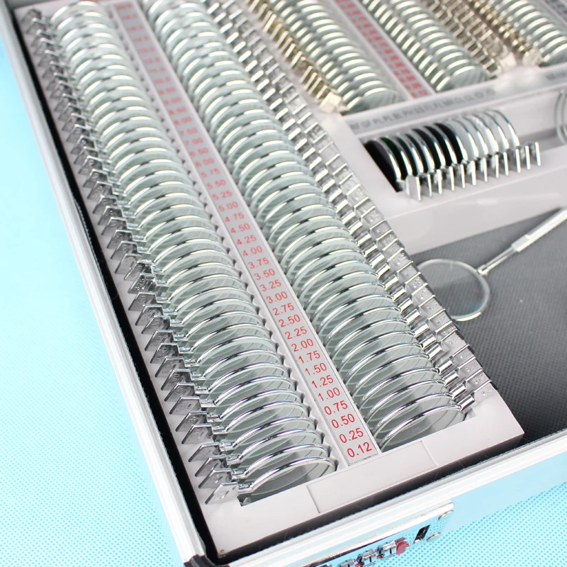 266 Trial lens set Optometry trial lens case Metal rim Aluminium case