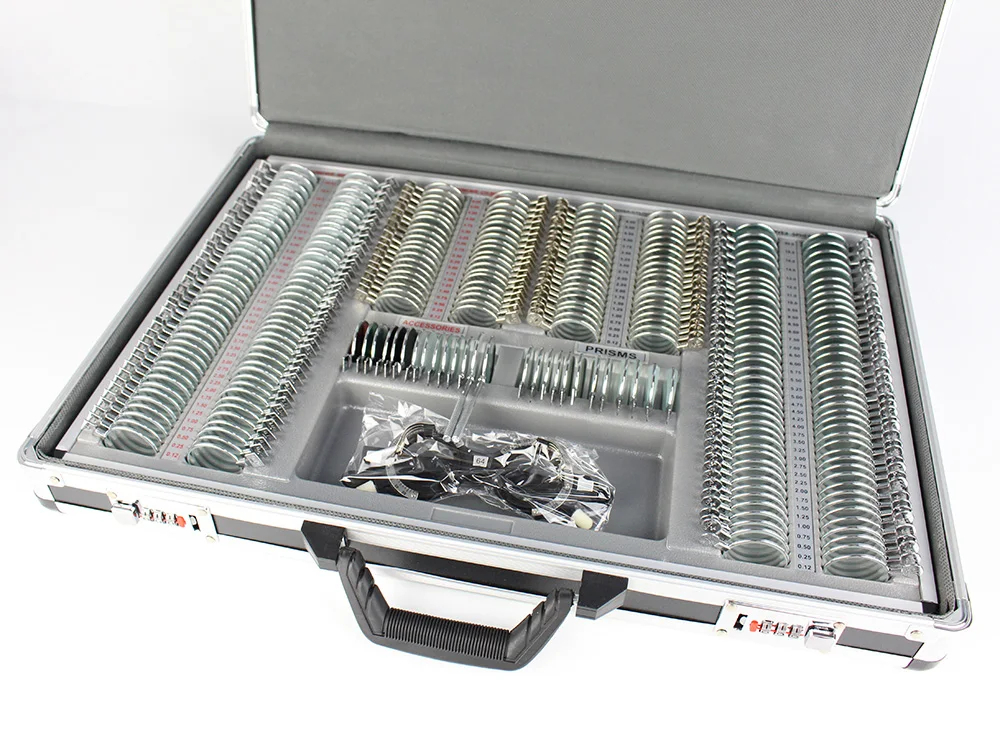 266 Metal Rim Trial lens set Optometry Trial lens Case Aluminium case Free Trial Frame