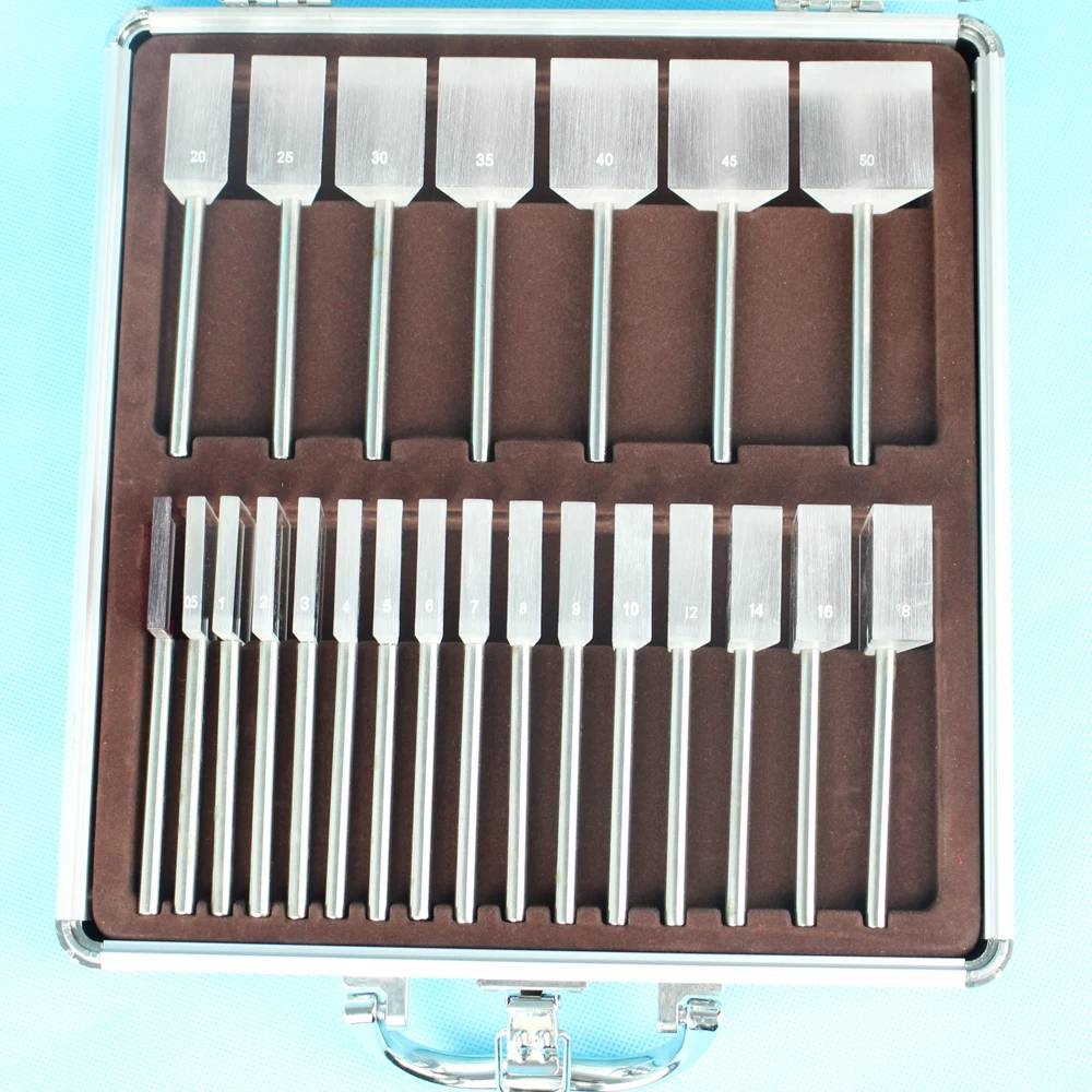 HLS22 Optical Ophthalmic Prism Bar Set With Stainless Steel Handle Aluminium Case