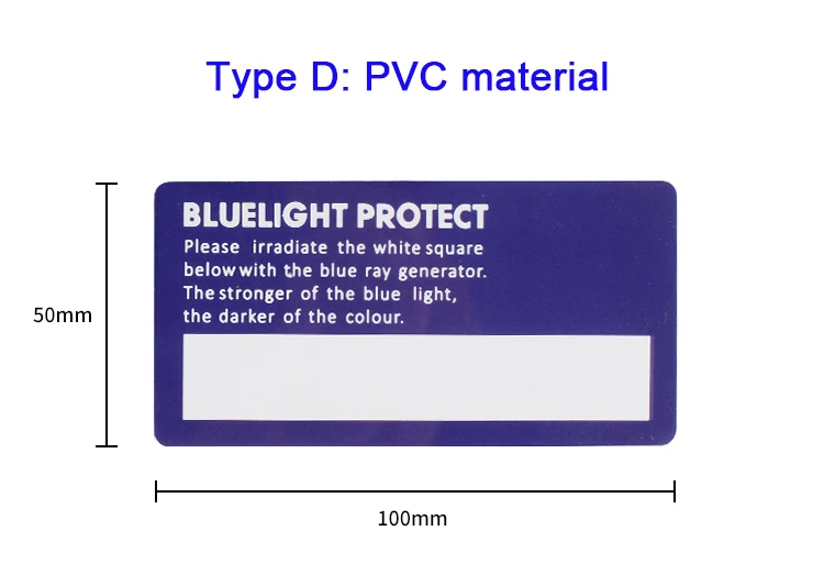 10pcs Anti Blue Ray Glasses Test Card Bluelight Protect Testing Tool Paper Or PVC For Options
