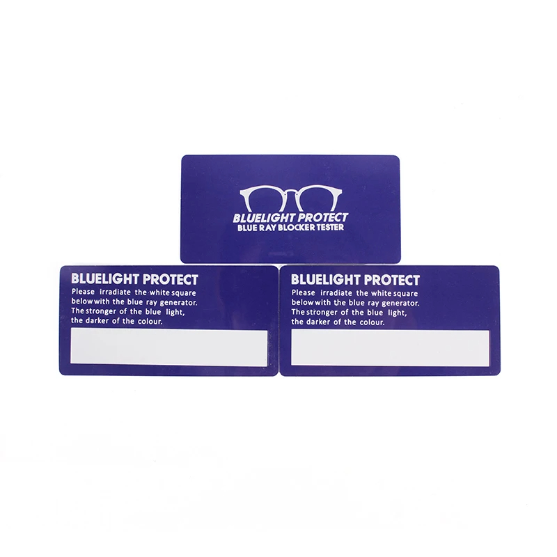 10pcs Anti Blue Ray Glasses Test Card Bluelight Protect Testing Tool Paper Or PVC For Options