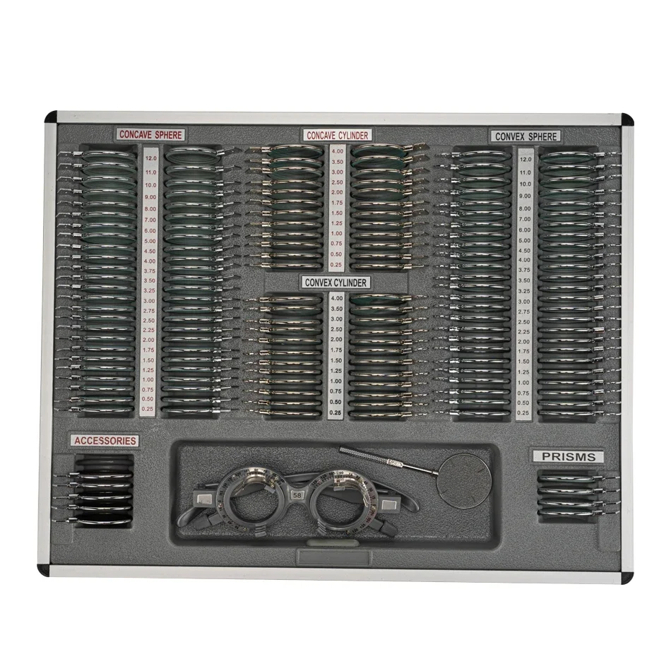 Lens Box 158 Metal Trial China Ophthalmic Instruments Optical Tool Set Case Optometry Metal Rim Aluminium