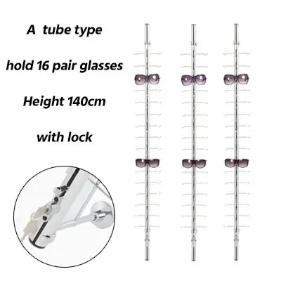 Hold 9/12/14/18/20 Pair Glasses Aluminium Alloy Optical Frames Safety Display Wall Mounted Stand Rack with Lock Sunglasses
