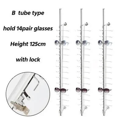 Hold 9/12/14/18/20 Pair Glasses Aluminium Alloy Optical Frames Safety Display Wall Mounted Stand Rack with Lock Sunglasses