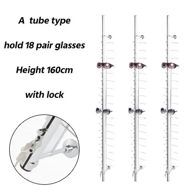 Hold 9/12/14/18/20 Pair Glasses Aluminium Alloy Optical Frames Safety Display Wall Mounted Stand Rack with Lock Sunglasses