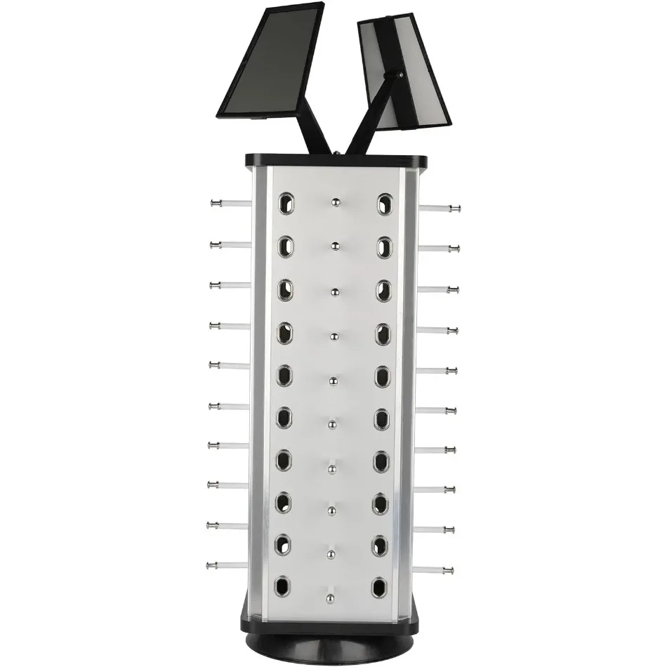 Glasses Carousel Rack 360° Rotating Sunglasses Display Stand Eyewear Display for Home or Shop with Mirror