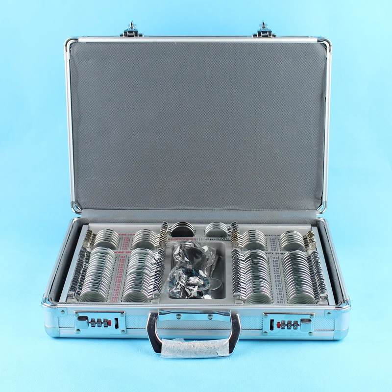 104 Trial lens set Optical trial lens case Metal rim Aluminium case + Free trial frame