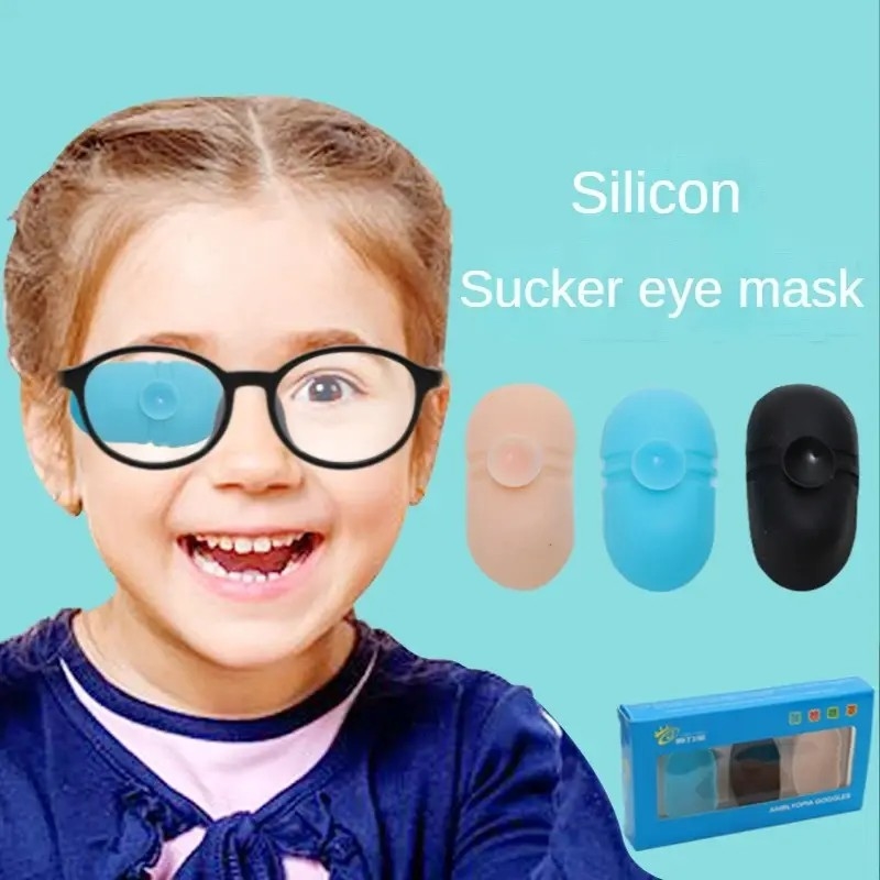 Cheap Power Eye Strabismic Amblyopia Eye Mask 3 Pieces Amblyopia Training Cover Eye Mask Children's Silicone Monocular Vision