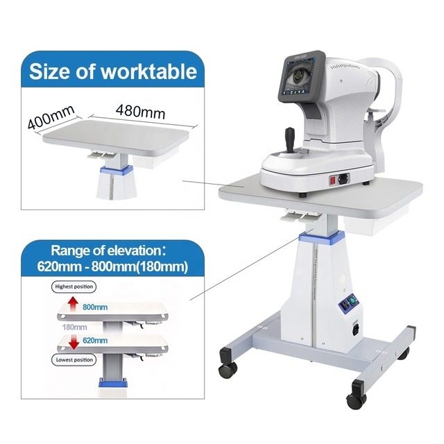 Motorized table for slit lamp