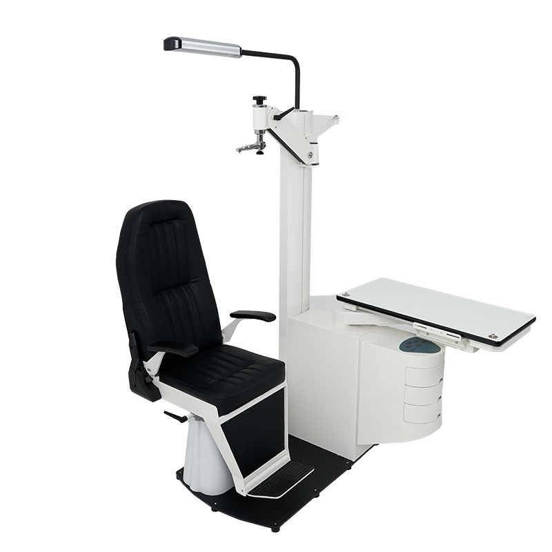 Ophthalmic unit table and chair motorized combined table
