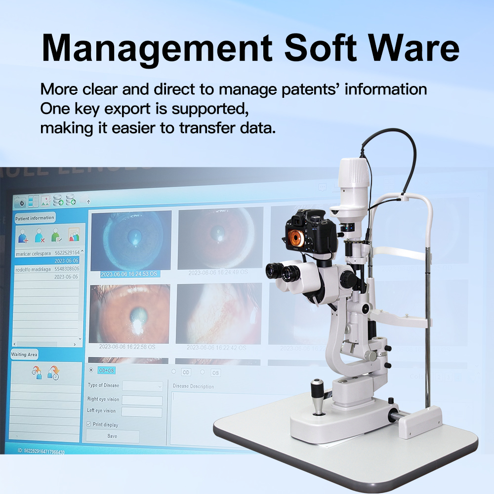 5 step magnification slit lamp microscope with image system for ophthalmology