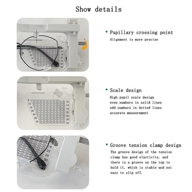 Optical Equipment PH PD Pupil Height Distance Meter Glasses Ruler Adjustable Pupilometer With Aluminum Box PD Meter PD-10