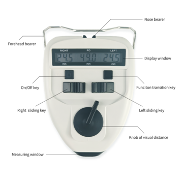 Optical Instrument PD Meter Pupilo Digital Pupilometer LED Target Lamp Inside Distance Meter 0.1mm Accuracy PD-32AT