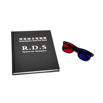 Random-dot Stereograms Comprehensive Visual Test Chart Book Color Blindness Astigmatism Amsler Test Chart with Eyeglasses RDS