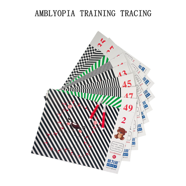 Amblyopia Training Grating Tracing Atlas Children's Hyperopia Astigmatism Correction Visual Acuity Fine Vision Drawing Red Vision Test Chart