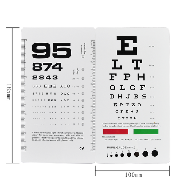 Optical Instrument Hot Sale Near Vision Test Chart