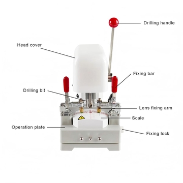Optical Instrument Glasses Lens Pattern Driller Machine Optical Lens Drilling Machine