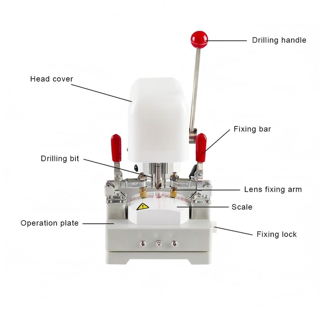 Optical Instrument Glasses Lens Pattern Driller Machine Optical Lens Drilling Machine