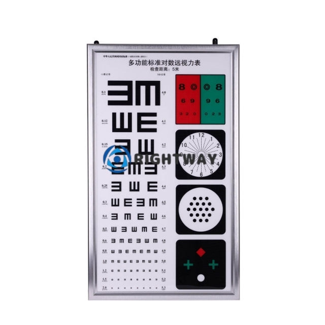 Ophthalmology Clinic & Optical Shop Vision Testing Lightbox — LED-Illuminated Standard Logarithmic 5-Meter Vision Chart