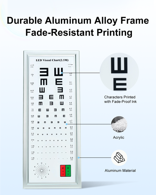 Multi-functional Chart Options Digital Visual Test Distance Led Acuity Eye Vision Test Chart  Visual Chart
