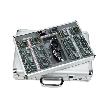 Hot Selling Ophthalmic Equipment Trial Lens Set JS-104B Pieces Plastic Ring Aluminum Case Glasses Insert Lens Case