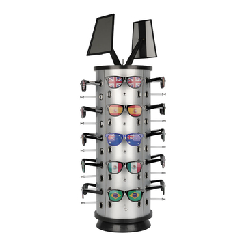 Wholesale Rotatable High Quality Square Sunglasses Display Rack Stand BY7024 with Mirror Eyewear Showing Stand for Sale