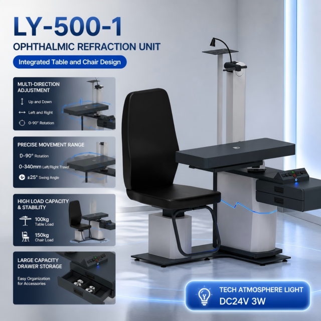 Optical Store Equipment Height Adjustable Fully Automatic Optometry Ophthalmic Unit Chair LY-500