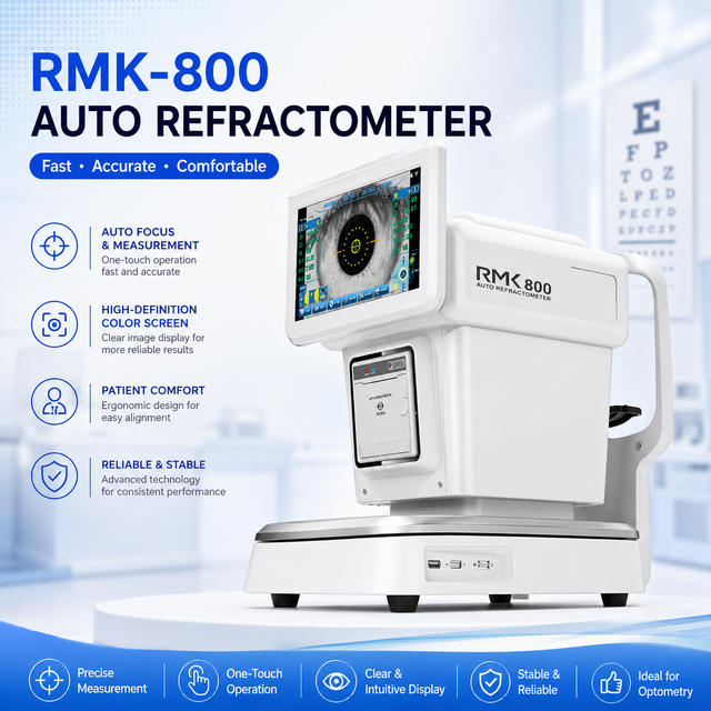 China Best Auto Refractor Keratometer Ophthalmic Refractometer with Auto Tracking Function RMK-800 Clinic Hospital Eye Test