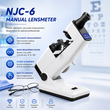NJC-6 Manual Lensmeter Optical Lensmeter Eyepiece Focusing Lens Measurement Equipment with Prism Compensator