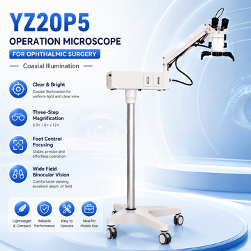 YZ20P5 Ophthalmic Operation Microscope with Coaxial Illumination 3-Step Magnification Foot Control for Cataract Surgery