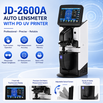 JD-2600A Auto Lensmeter with PD UV Printer 7 Inch Touch Screen Optical Lensmeter Automatic Lens Measurement